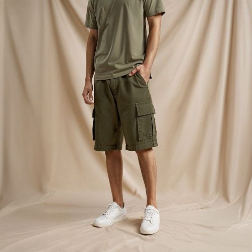 Men's Cotton Twill Cargo Shorts - Olive