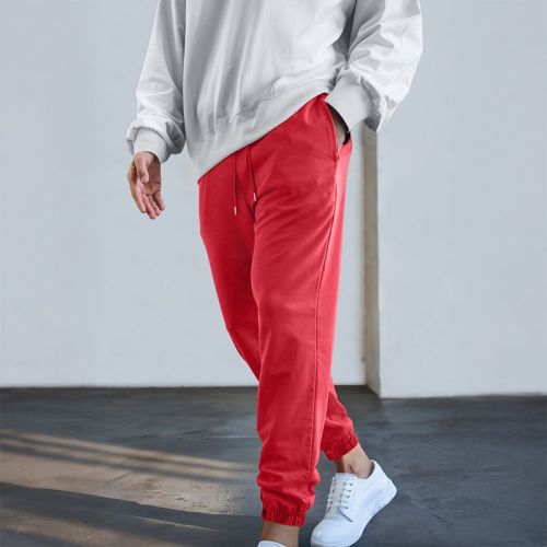 Men's French Terry Joggers - Red