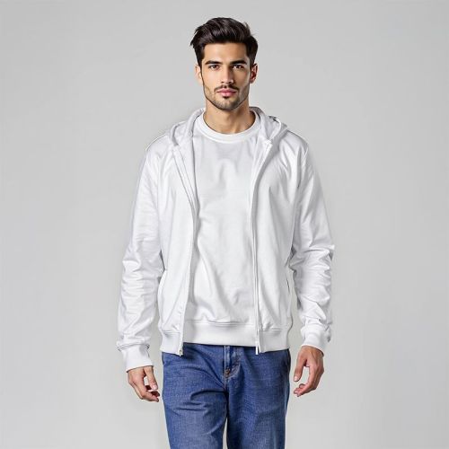 Men's French Terry Hoodie - White