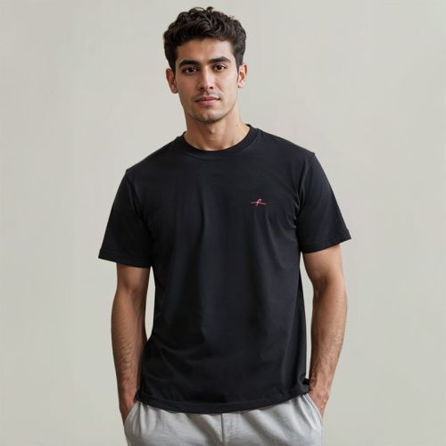 Men's Cotton Jersey Roundneck Tshirt - Black