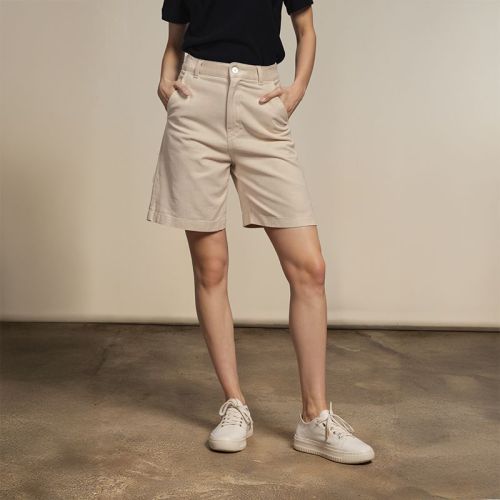 Women's Linen Baggy Shorts - Beige