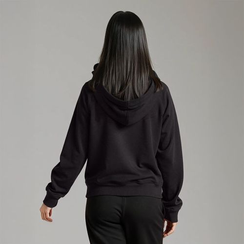 Women's French Terry Embossed Hoodie - Black