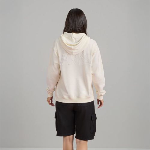 Women's French Terry Embossed Hoodie - Off White