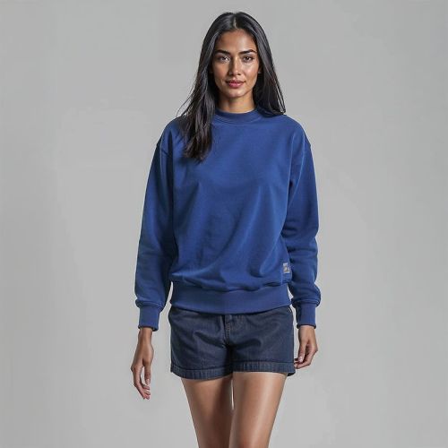 Women's French Terry Raglan Sleeve Sweatshirt - Navy Blue