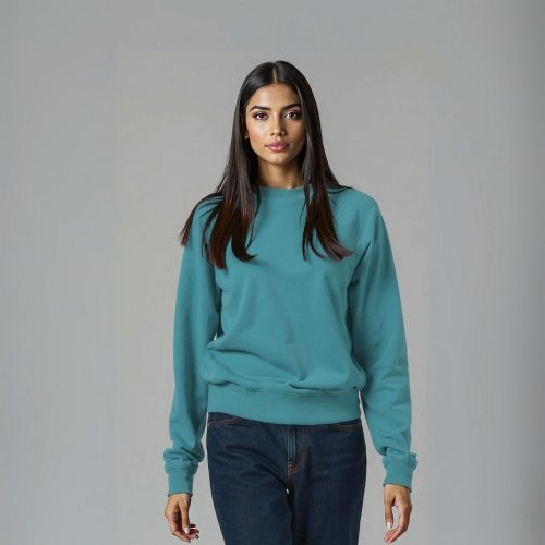 Women's French Terry Raglan Sleeve Sweatshirt - Teal